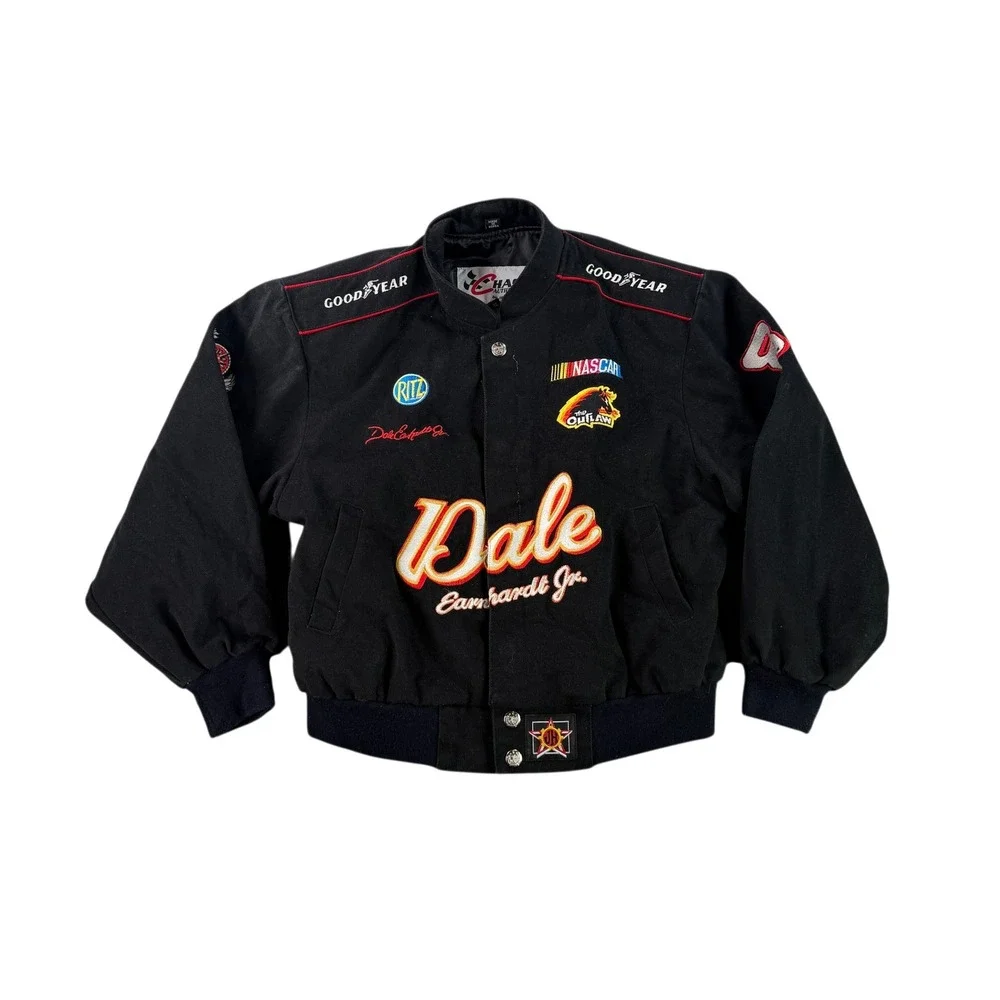 Chase Authentics Dale Earnhardt Jr Racing Jacket Kids XL Black NASCAR Twill‎ 8